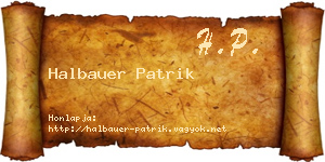 Halbauer Patrik névjegykártya